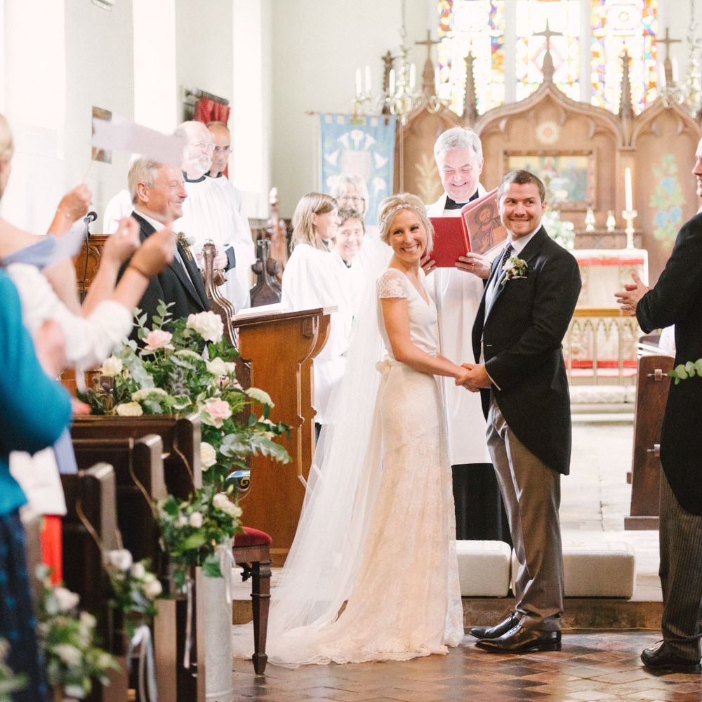 Church Wedding Ceremony with Bride in Charlie Brear Peyton Dress & Augustine Skirt