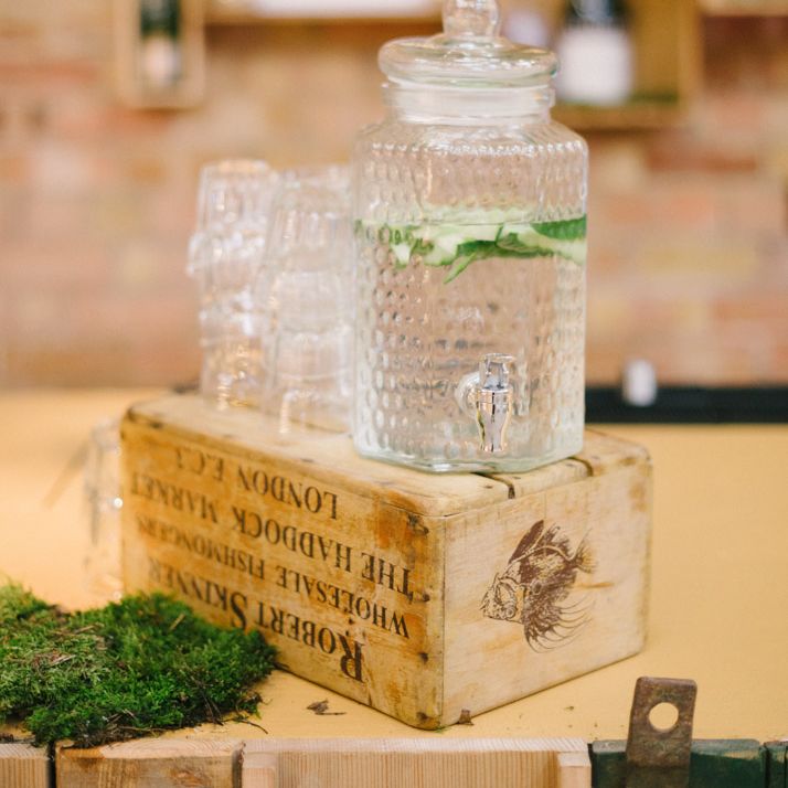 Drinks Dispenser on Wooden Crate