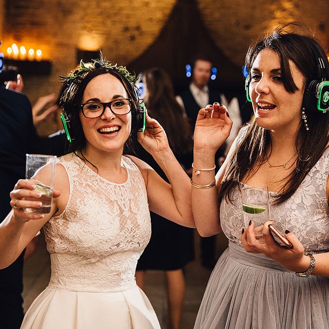 Wedding Reception at Stone Barn With A Silent Disco
