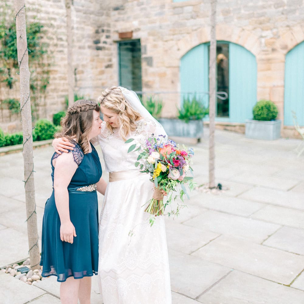 Healey Barn Winter Wedding With Bridesmaids In Navy With Bright Florals & Gold Accents With Images By Sarah Jane Ethan Photography