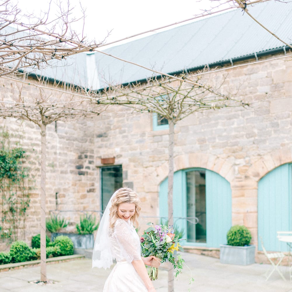 Healey Barn Winter Wedding With Bridesmaids In Navy With Bright Florals & Gold Accents With Images By Sarah Jane Ethan Photography