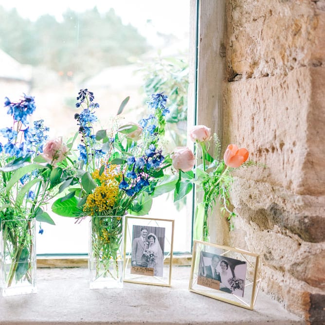Healey Barn Winter Wedding With Bridesmaids In Navy With Bright Florals & Gold Accents With Images By Sarah Jane Ethan Photography