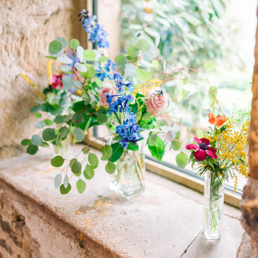 Healey Barn Winter Wedding With Bridesmaids In Navy With Bright Florals & Gold Accents With Images By Sarah Jane Ethan Photography