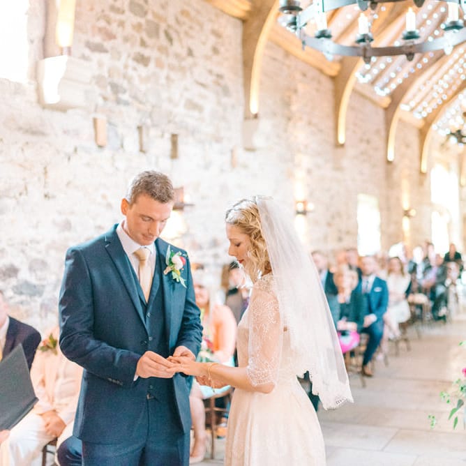 Healey Barn Winter Wedding With Bridesmaids In Navy With Bright Florals & Gold Accents With Images By Sarah Jane Ethan Photography