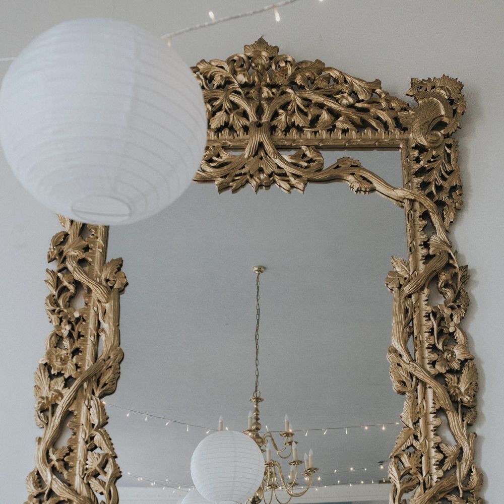 Gold Ornate Mirror Wedding Decor