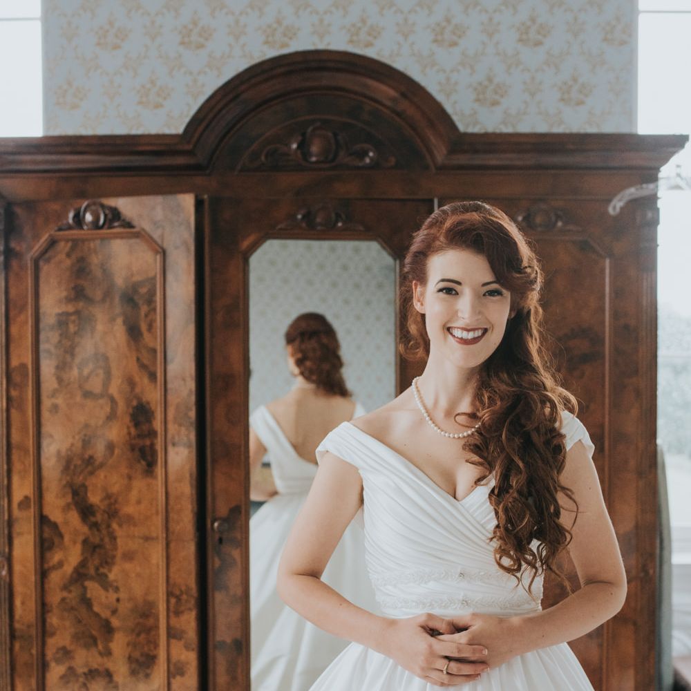 Bride in Ocean Bridal Studio Wedding Dress