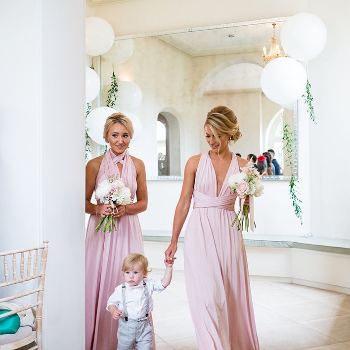 Bridesmaids in Pink Multiway Dresses