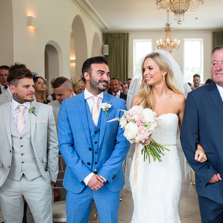 Iscoyd Park Wedding Ceremony with Bride in Pronovias Wedding Dress & Groom in Blue Hugo Boss Suit