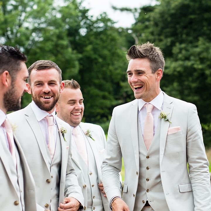 Groomsmen in Pale Next Suits