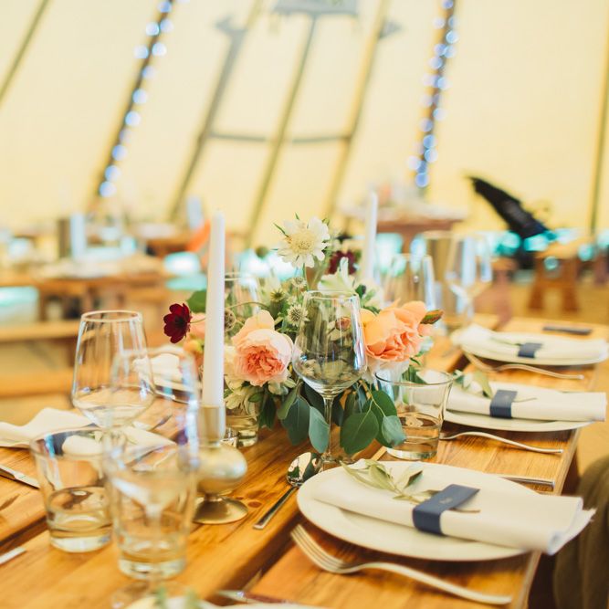 Rustic Peach Table Setting