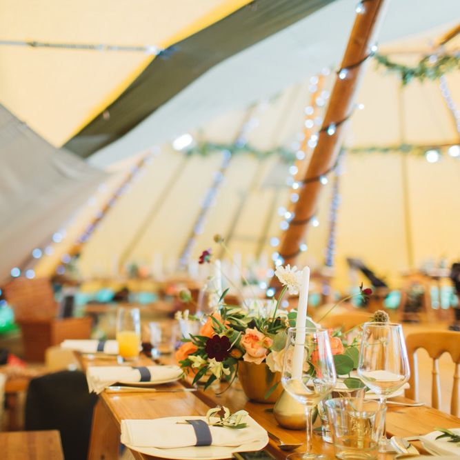 Rustic Tipi Wedding Reception