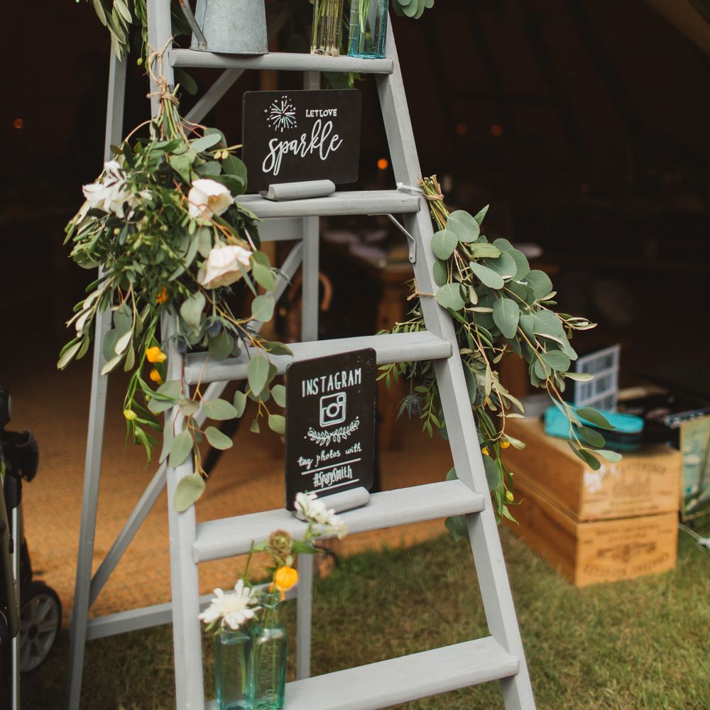 Vintage Step Ladder Wedding Decor