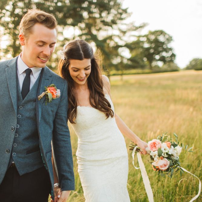 Bride in 'Wren' Wedding Dress from Willowby by Watters