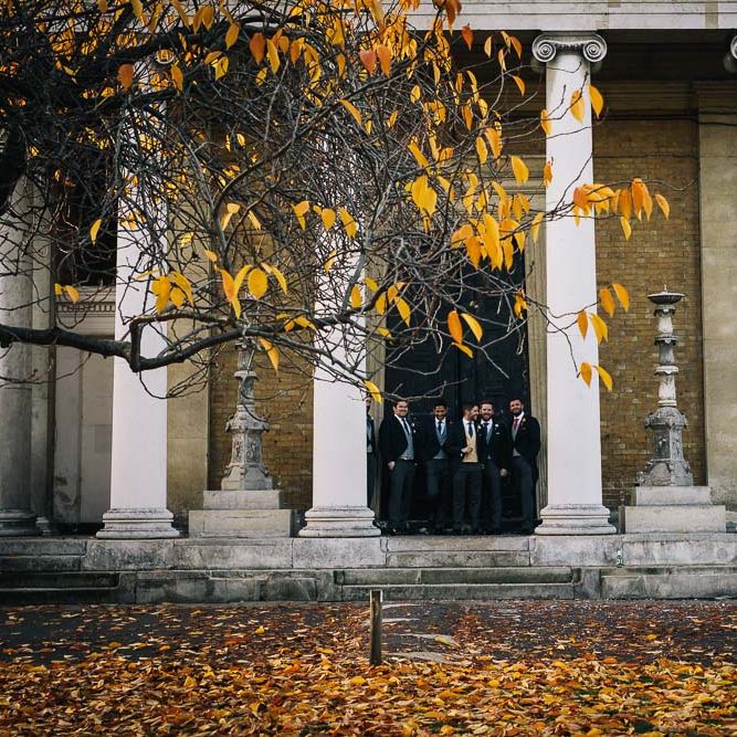 Bride In Bespoke Wedding Dress & Bridesmaids In Black For A Stylish East London Wedding