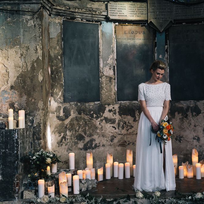Bride In Bespoke Wedding Dress & Bridesmaids In Black For A Stylish East London Wedding