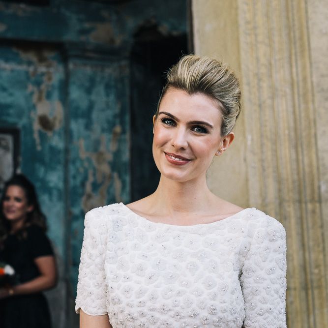 Bride In Bespoke Wedding Dress & Bridesmaids In Black For A Stylish East London Wedding