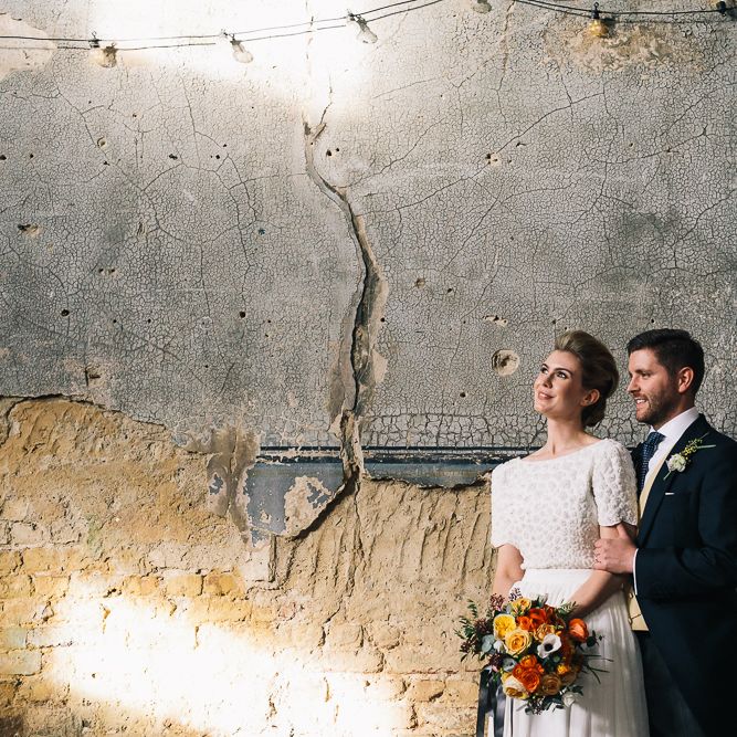 Bride In Bespoke Wedding Dress & Bridesmaids In Black For A Stylish East London Wedding