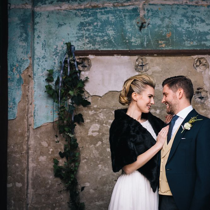 Bride In Bespoke Wedding Dress & Bridesmaids In Black For A Stylish East London Wedding