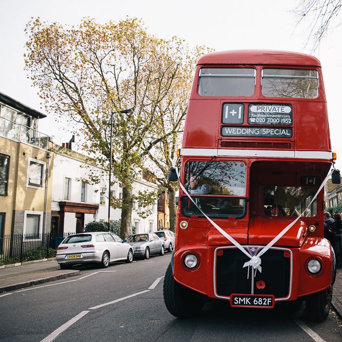 Red London Bus Wedding Transport
