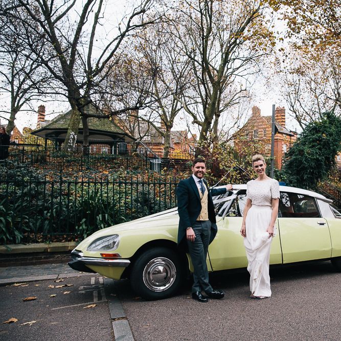 Bride In Bespoke Wedding Dress & Bridesmaids In Black For A Stylish East London Wedding