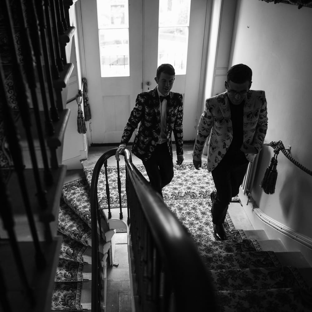 Two Grooms in Alexander McQueen Suits | Monochrome Wedding at Syon Park London | Chris Barber Photography | Second Shooter Beatrici Photography