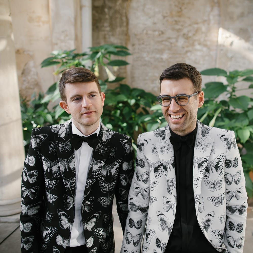 Two Grooms in Alexander McQueen Suits | Monochrome Wedding at Syon Park London | Chris Barber Photography | Second Shooter Beatrici Photography
