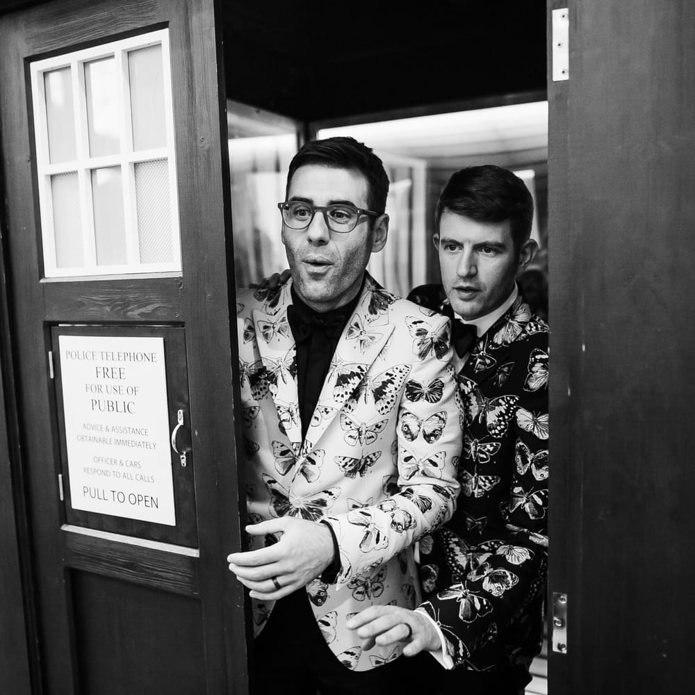 Two Grooms in Alexander McQueen Suits | Monochrome Wedding at Syon Park London | Chris Barber Photography | Second Shooter Beatrici Photography