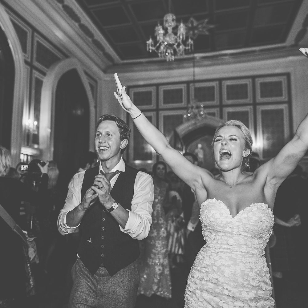 Bride in Bespoke Ian Stuart Gown with Detachable Tulle Skirt