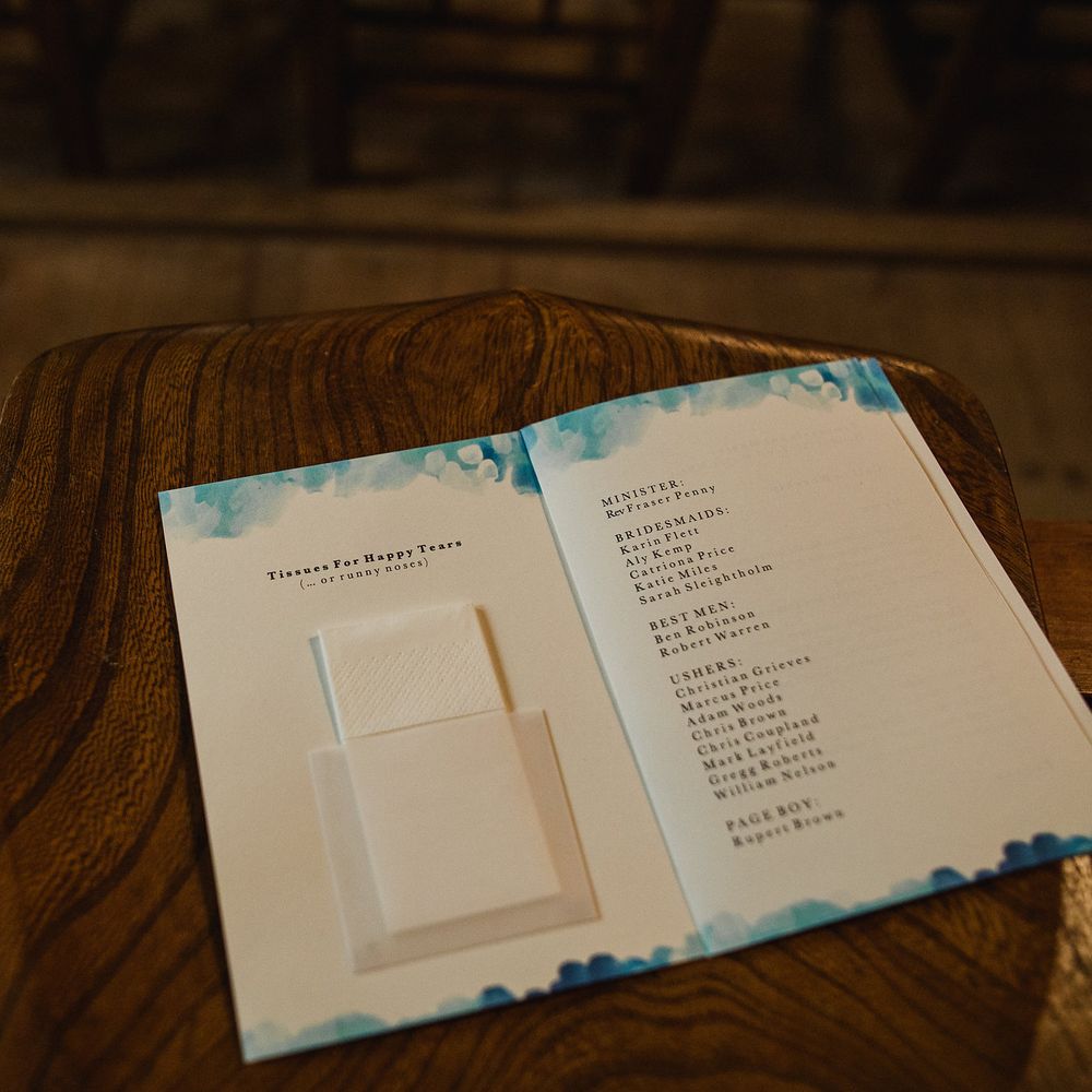 Order of Service with Tissues
