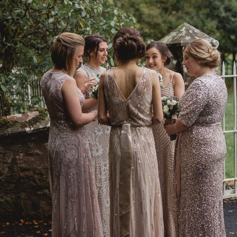 Bridesmaids in Embellished High Street Dresses