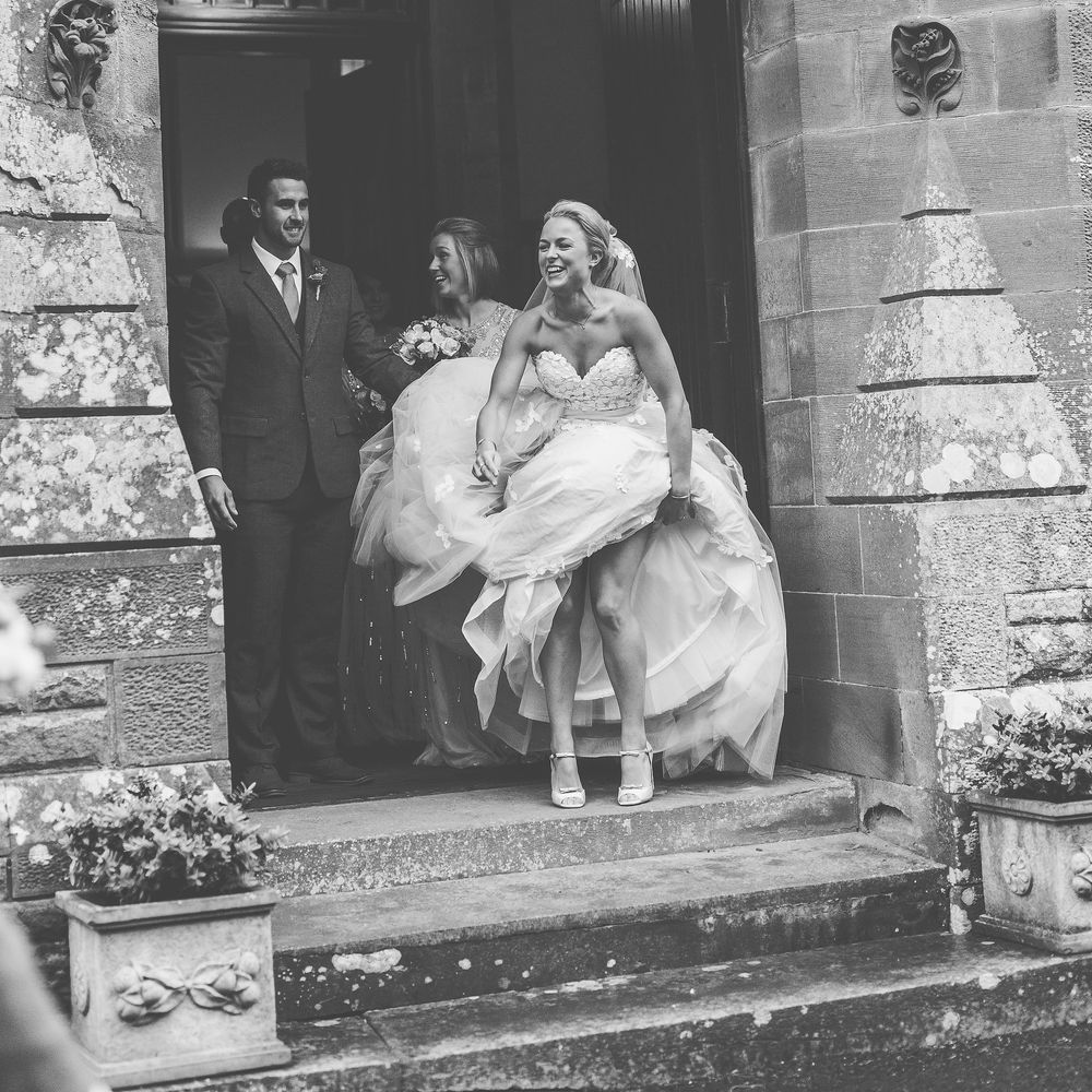 Bride in Bespoke Ian Stuart Gown with Detachable Tulle Skirt