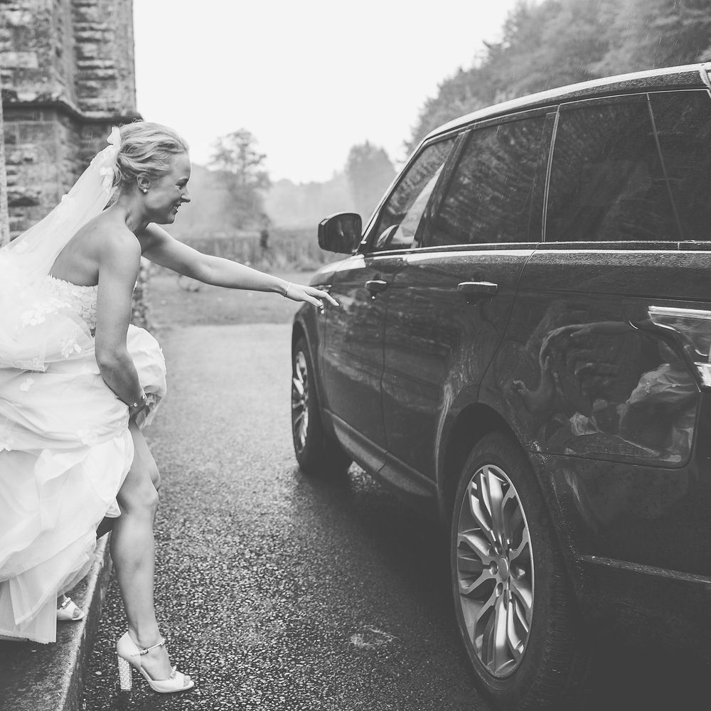 Bride in Bespoke Ian Stuart Gown with Detachable Tulle Skirt