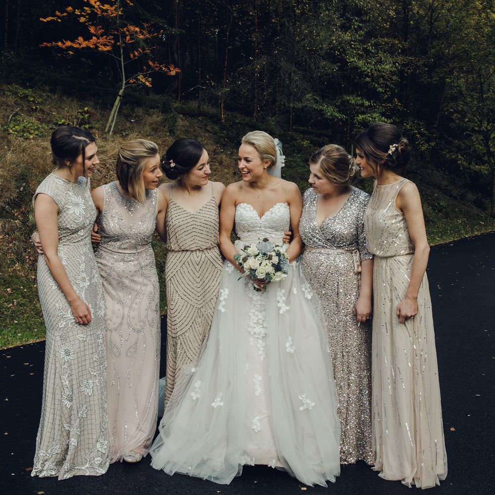 Bridesmaids in Embellished Gowns