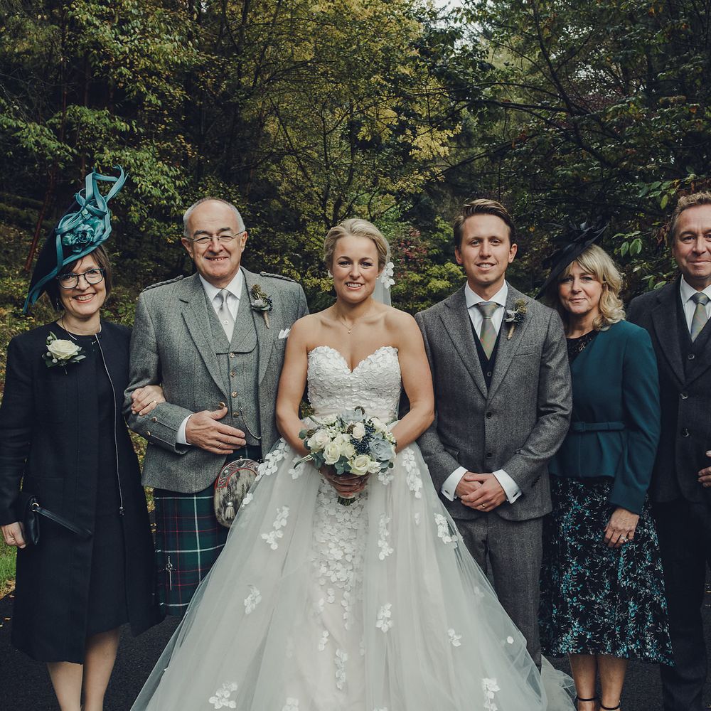 Bride in Bespoke Ian Stuart Gown with Detachable Tulle Skirt