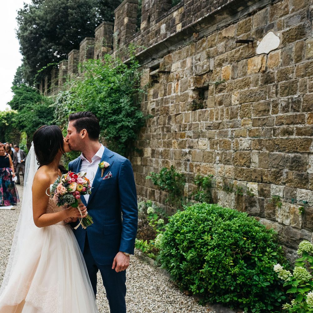 Bride in Modern Trousseau Eveline Wedding Dress | Groom in Suit Supply | Stefano Santucci Studio Photography | Second Shooter Giuseppe Marano | Gattotigre Films