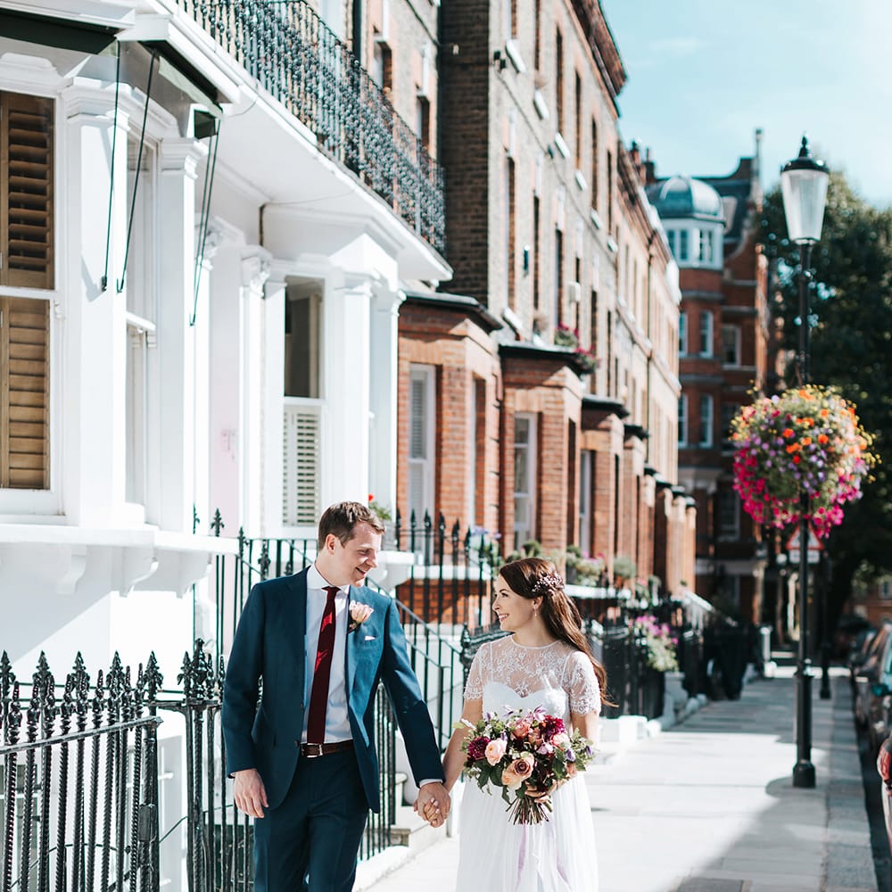 Bride & Groom Intimate London Wedding