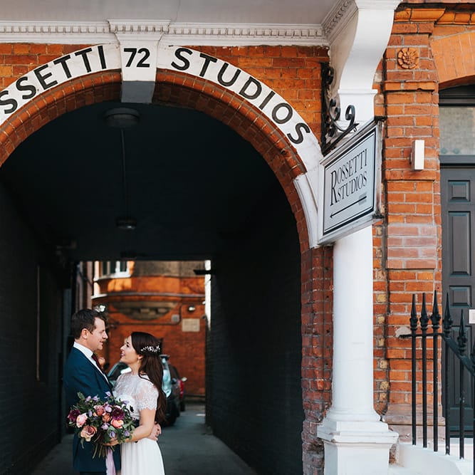 Bride & Groom Intimate London Wedding