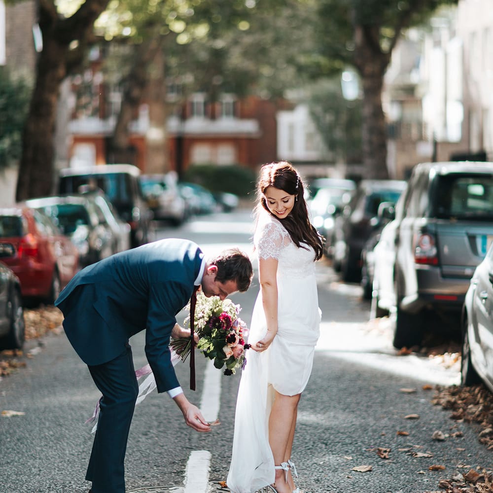 Bride & Groom Intimate London Wedding