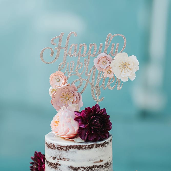 Semi Naked Wedding Cake With Fresh Flowers