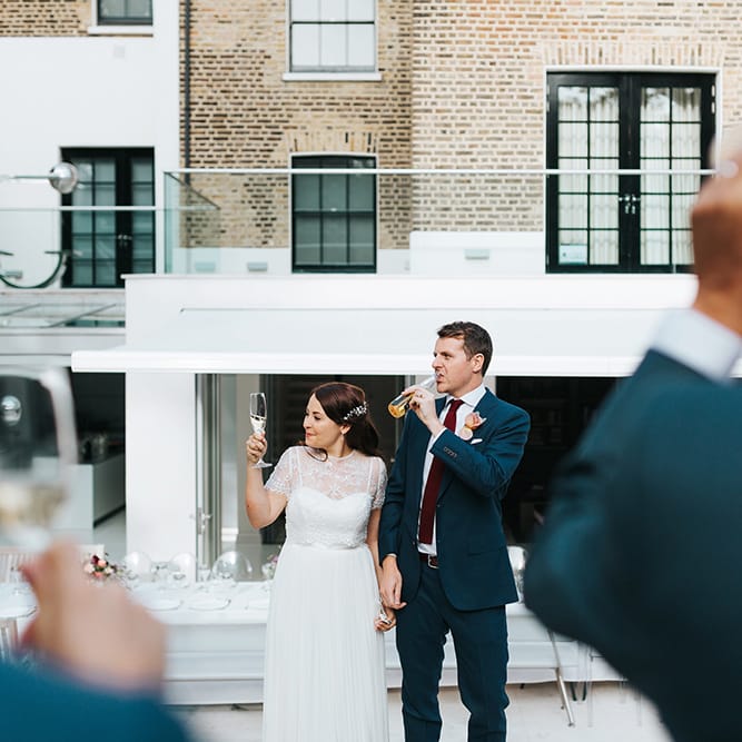 Intimate Wedding In London With A Civil Ceremony & Pizza In The Garden For Wedding Reception With Images From Miss Gen Photography & Bride In Catherine Deane