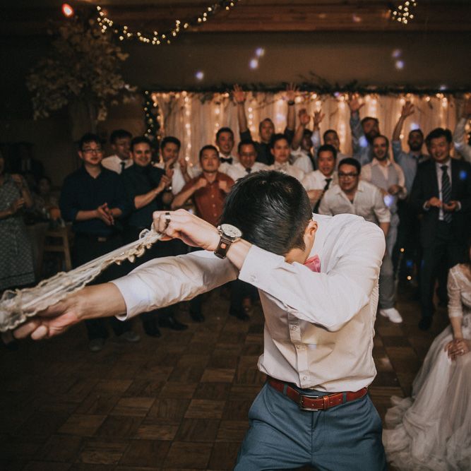 Cherry Blossom Filled Wedding With Bride In Bronze Watters Gown And Painted Floral Veil By BHLDN Venue Union Hill Inn California With Images By Matt Horan Photography