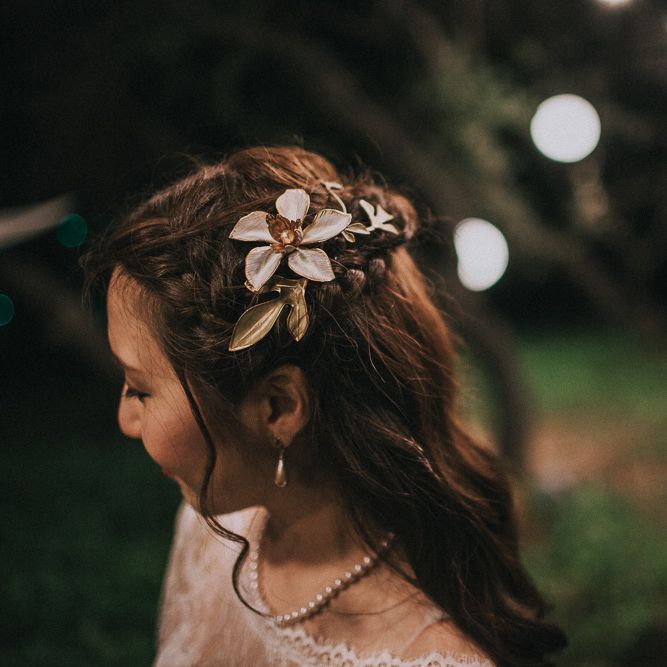 Beautiful Floral Hair Piece For Bride | Images By Matt Horan Photography