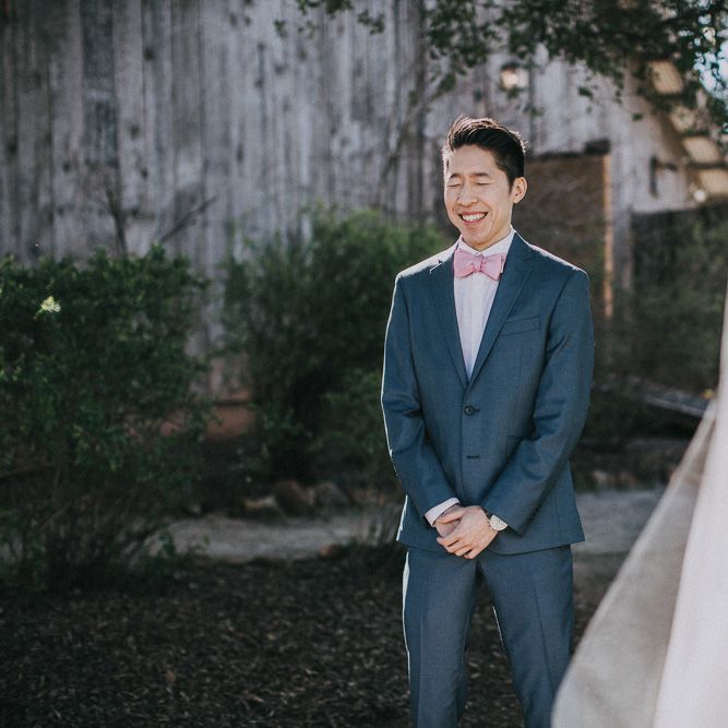 First Look At Wedding | Bride Getting Ready For Wedding | Watters Penelope Wedding Dress | Images By Matt Horan Photography