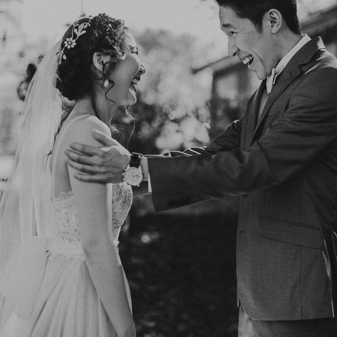 First Look At Wedding | Bride Getting Ready For Wedding | Watters Penelope Wedding Dress | Images By Matt Horan Photography