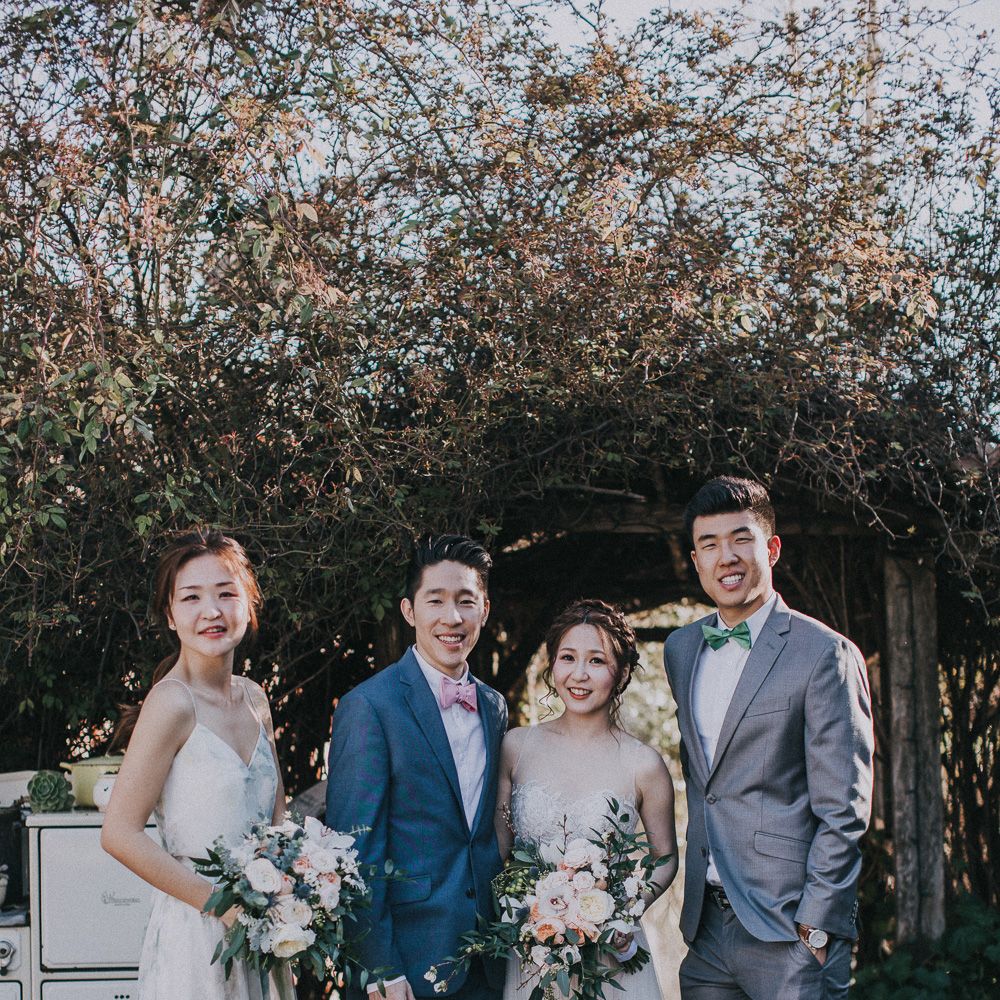 Cherry Blossom Filled Wedding With Bride In Bronze Watters Gown And Painted Floral Veil By BHLDN Venue Union Hill Inn California With Images By Matt Horan Photography