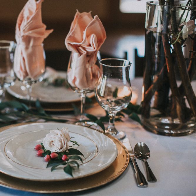Cherry Blossom Filled Wedding With Bride In Bronze Watters Gown And Painted Floral Veil By BHLDN Venue Union Hill Inn California With Images By Matt Horan Photography