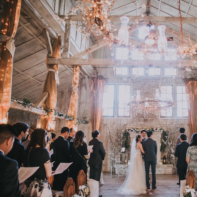 Cherry Blossom Filled Wedding With Bride In Bronze Watters Gown And Painted Floral Veil By BHLDN Venue Union Hill Inn California With Images By Matt Horan Photography