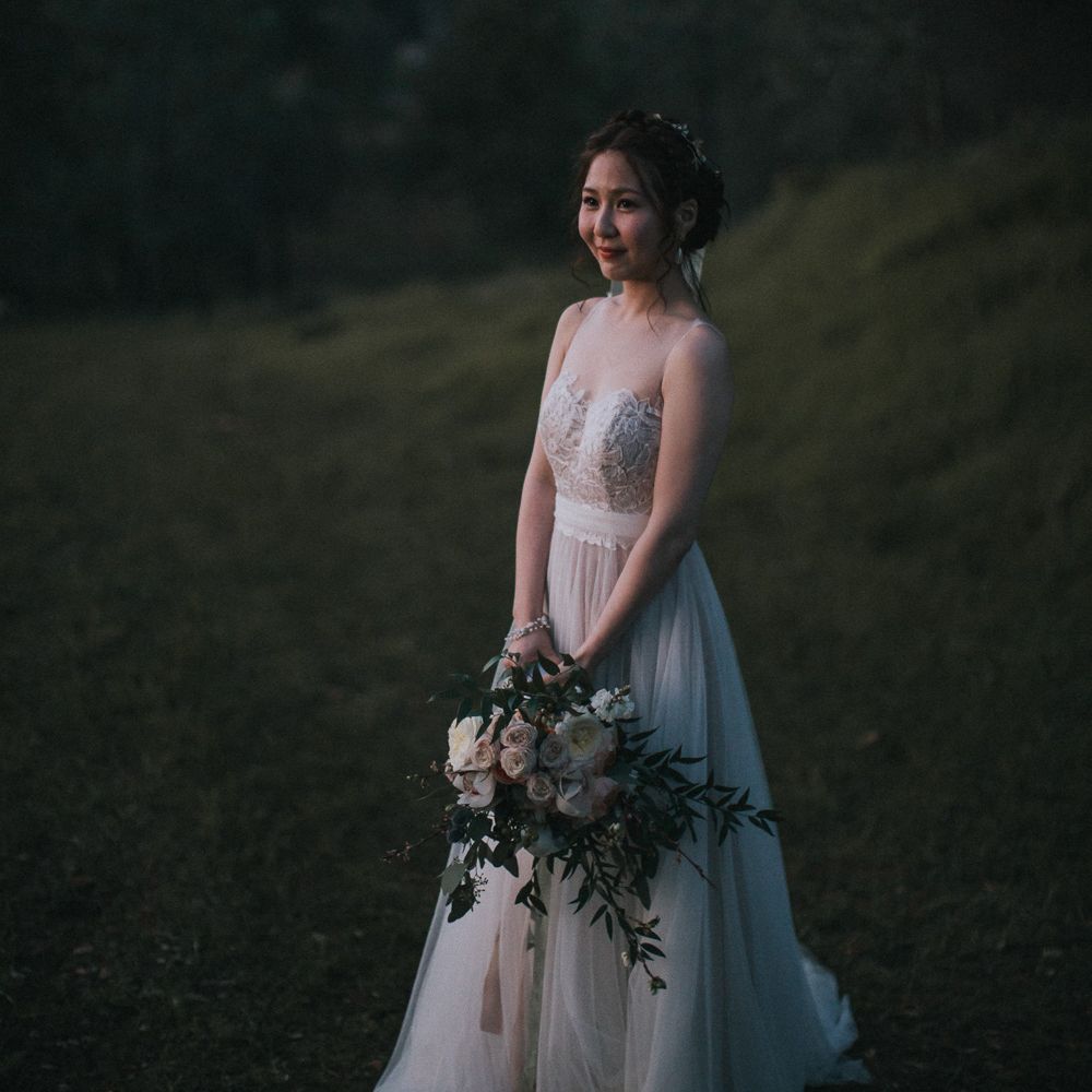 Cherry Blossom Filled Wedding With Bride In Bronze Watters Gown And Painted Floral Veil By BHLDN Venue Union Hill Inn California With Images By Matt Horan Photography