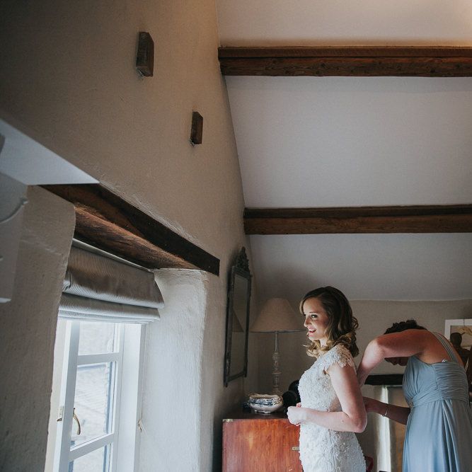 A Cotswold rustic wedding with mismatched bridesmaid dresses
