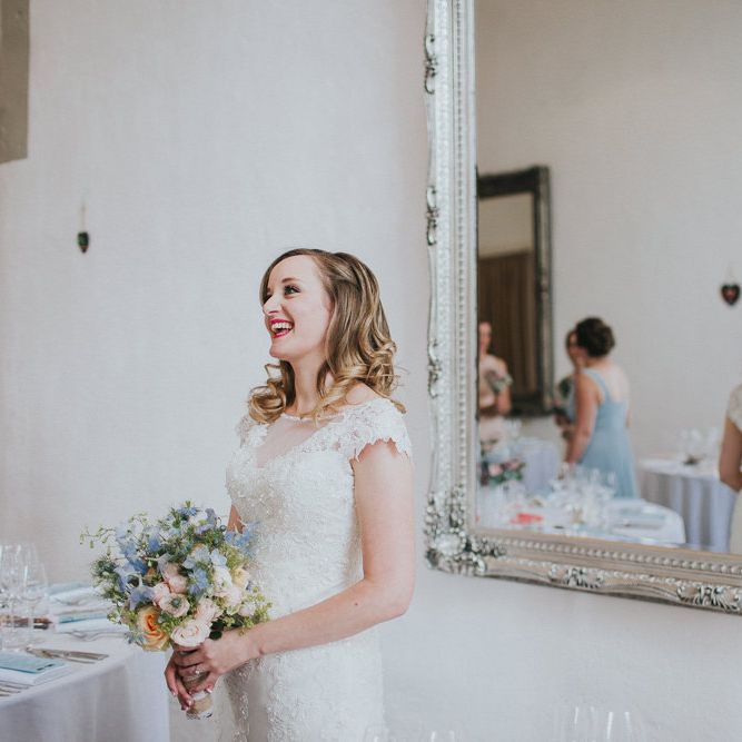 A Cotswold rustic wedding with mismatched bridesmaid dresses
